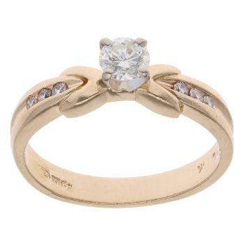 14ct Yellow Gold 0.35ct Brilliant Cut Diamond Solitaire Ring
