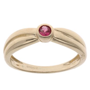 9ct Yellow Gold Ruby Solitaire Ring