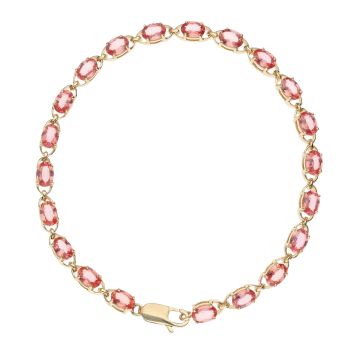 18ct Yellow Gold Peach Topaz Bracelet 7.5"