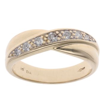 9ct Yellow Gold 0.25ct Diamond Crossover Ring