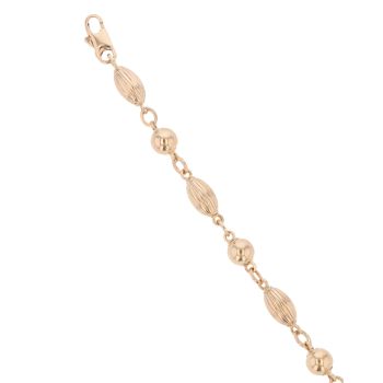 9ct Yellow Gold Beaded Bracelet 7.5"