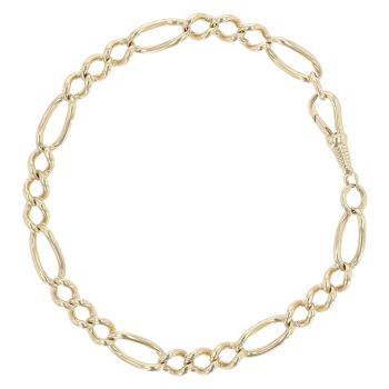 9ct Yellow Gold Figaro Bracelet 9"