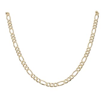 9ct Yellow Gold Diamond Cut Figaro Chain 18"
