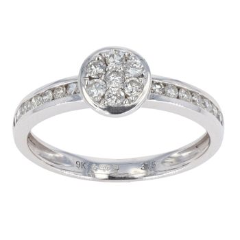 9ct White Gold 0.35cts Diamond Cluster Ring by Anya Belle