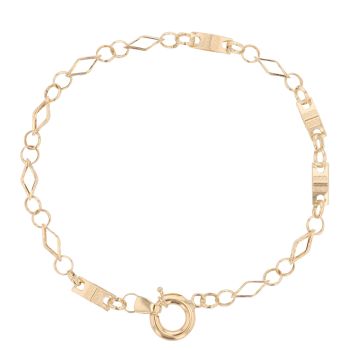 14ct Yellow Gold Greek Key Fancy Bracelet 9"