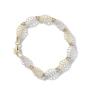 9ct Yellow And White Gold Celtic 7" Bracelet