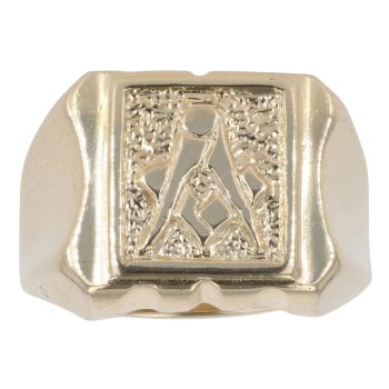 9ct Yellow Gold Masonic Square Signet Ring