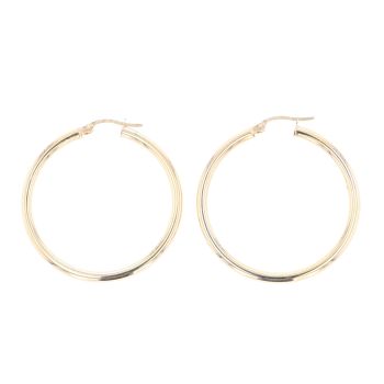 9ct Yellow Gold Plain Hoop Earrings