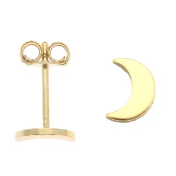 Silver Gold Plated Moon Stud Earrings