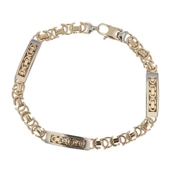 9ct Yellow And White Gold Fancy Bracelet 8"