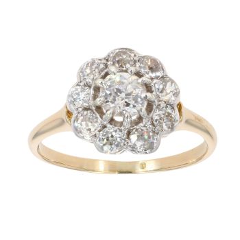 9ct Yellow Gold 1.35ct Brilliant Cut Diamond Cluster Ring