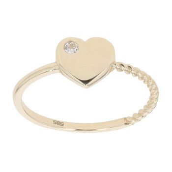 Children's 14ct Yellow Gold Cubic Zirconia Heart Ring