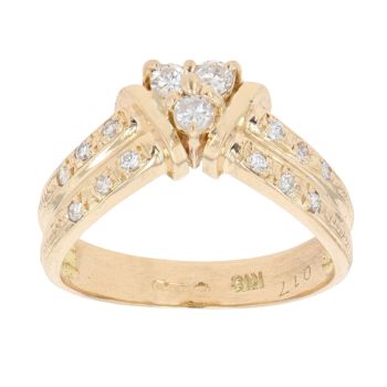 18ct Yellow Gold 0.17ct Brilliant Cut Diamond Fancy Ring