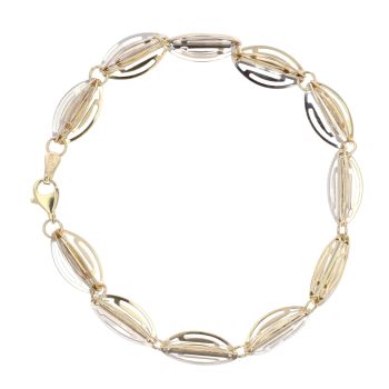 14ct Yellow And White Gold Fancy Bracelet 7"