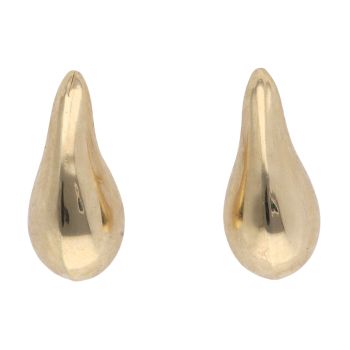 9ct Yellow Gold Rounded Tear Drop Stud Earrings