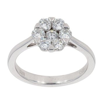 Platinum 0.85ct Diamond Daisy Cluster Ring