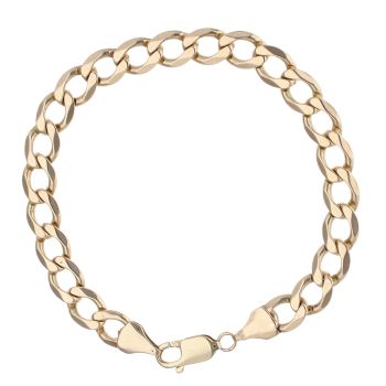 9ct Yellow Gold Curb Bracelet 9"