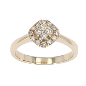 9ct Yellow Gold 0.35ct Diamond Cluster Ring by Anya Belle