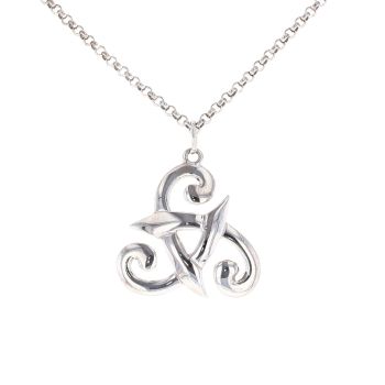 9ct White Gold Tribal Pendant and Chain 20"