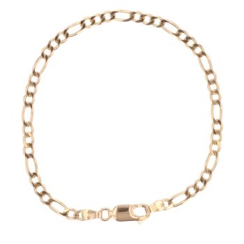 9ct Yellow Gold Figaro Bracelet 7.5"