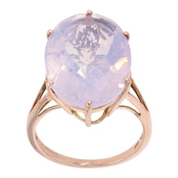 9ct Rose Gold Rock Crystal Cocktail Ring
