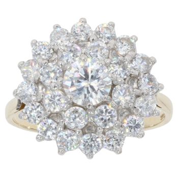 9ct Yellow Gold Cubic Zirconia Cluster Ring