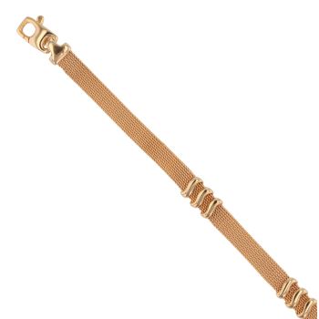 9ct Yellow Gold Triple Wave Fancy Bracelet 7"