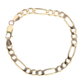 9ct Yellow Gold Figaro Bracelet 7"