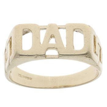 9ct Yellow Gold Patterned Dad Ring