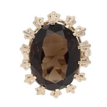 9ct Yellow Gold Smoky Quartz Ring