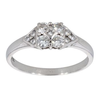 18ct White Gold 0.50ct Diamond Cluster Ring