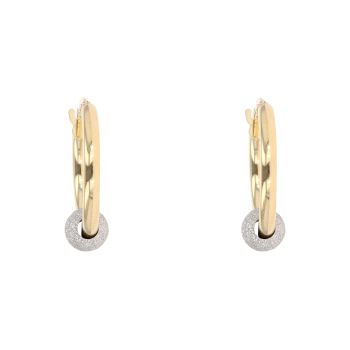 9ct Yellow Gold Glitterball Hoop Earrings