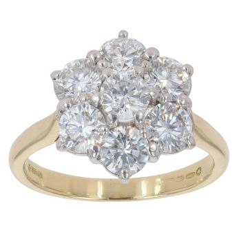 18ct Yellow Gold 2.75ct Diamond Cluster Ring