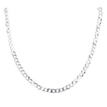 Silver Curb Chain 22" By Icesia