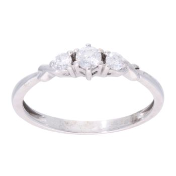 9ct White Gold 0.25ct Diamond Trilogy Ring