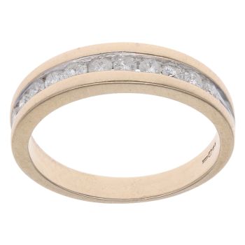 9ct Yellow And White Gold 0.45ct Brilliant Cut Diamond Half Eternity Ring