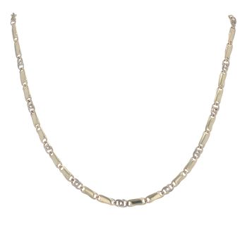 9ct Yellow And White Gold Fancy Chain 16"