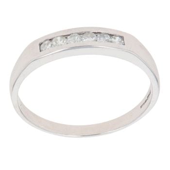 9ct White Gold 0.25ct Diamond Half Eternity Ring