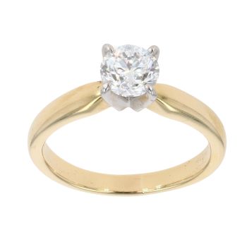 18ct Yellow Gold 0.95ct Brilliant Cut Diamond Solitaire Ring