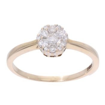 9ct Yellow Gold 0.25ct Diamond Cluster Ring