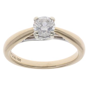 9ct Yellow Gold 0.50ct Brilliant Cut Diamond Solitaire Ring