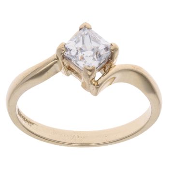 9ct Yellow Gold Cubic Zirconia Single Stone Ring