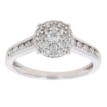 18ct White Gold 0.75ct Brilliant Cut Diamond Cluster Ring