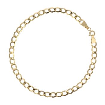 9ct Yellow Gold Curb Bracelet 8"