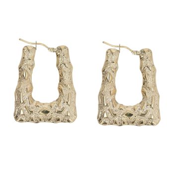 9ct Yellow Gold Brickwork Handbag Earring