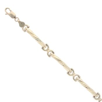 9ct Yellow Gold Bar Twist Bracelet 7.5"