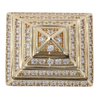 9ct Yellow Gold Cubic Zirconia Pyramid Ring