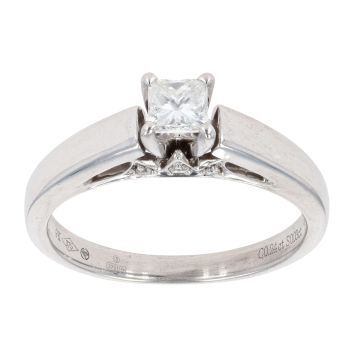 9ct White Gold 0.27ct Diamond Princess Cut Solitaire Ring