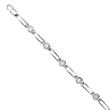 9ct White Gold Cubic Zirconia Bracelet 7"