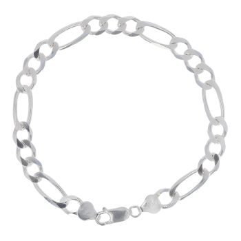 Silver Figaro Bracelet 8" By Icesia